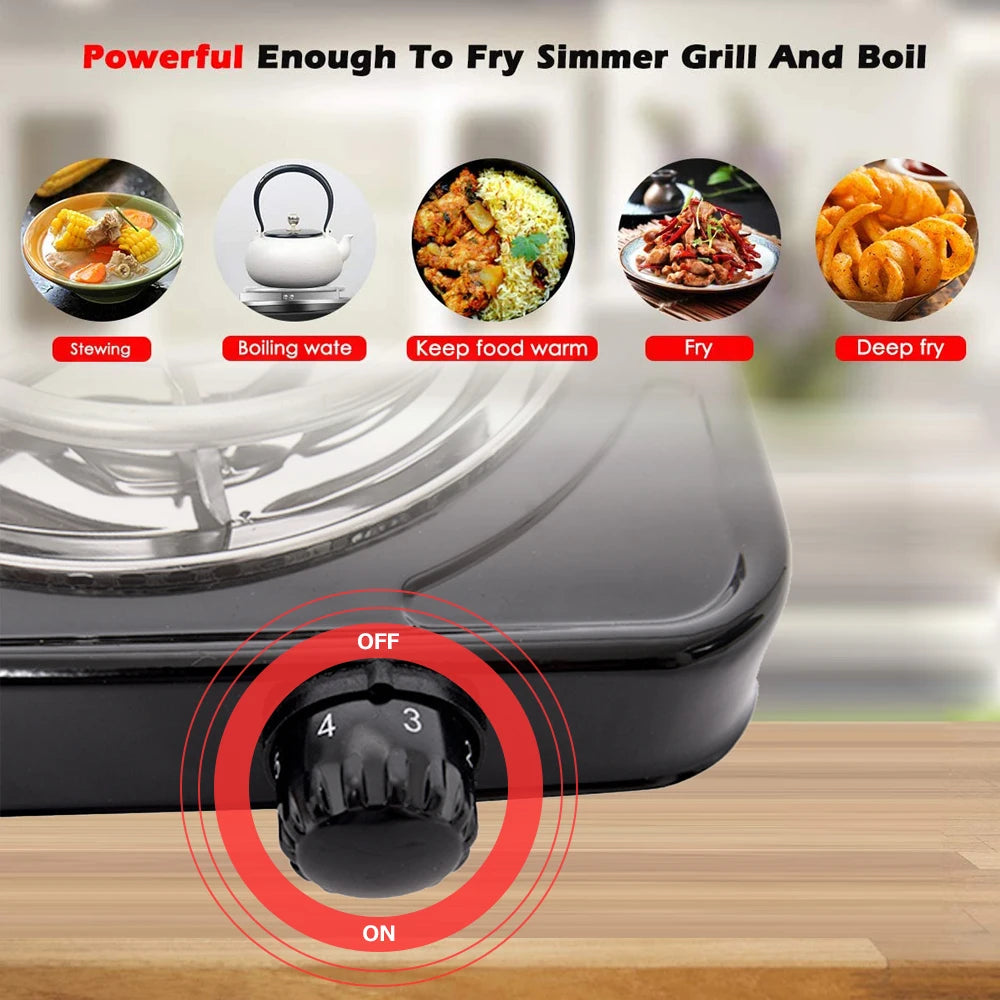 1000W 200-1000℃ Electric Furnace Household Disc Burner Portable Hot Plate Mosquito Incense Furnace Kitchen Charcoal Stove