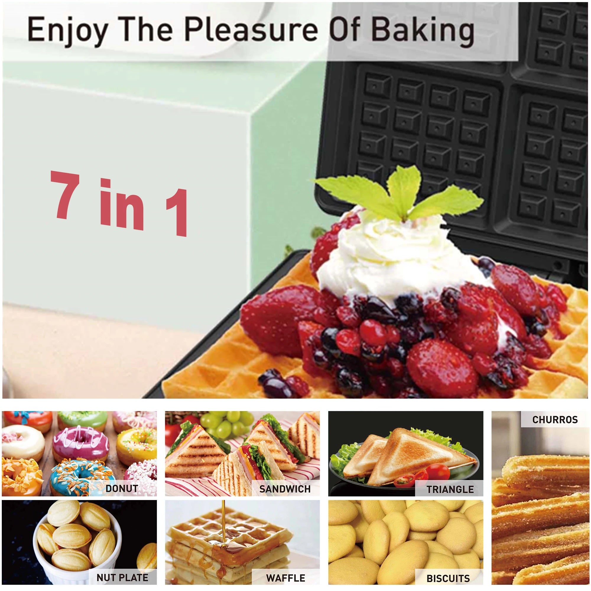 7 In 1 Waffles Maker Electric Sandwiches Machine