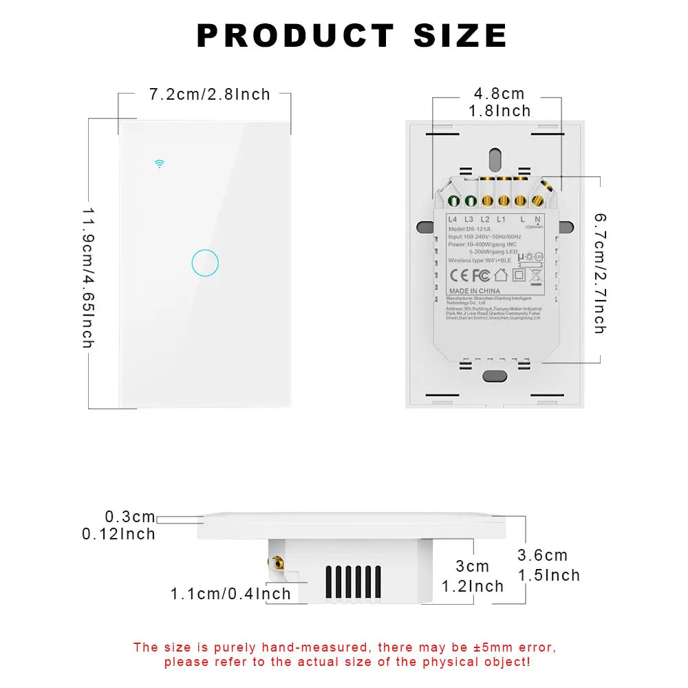 Smart Light Wall Touch Switch US Standard