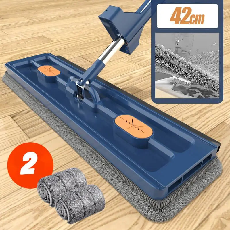 42cm Flat Mop – No Hand-Wash, Absorbent Wet &amp; Dry Cleaning Mop"