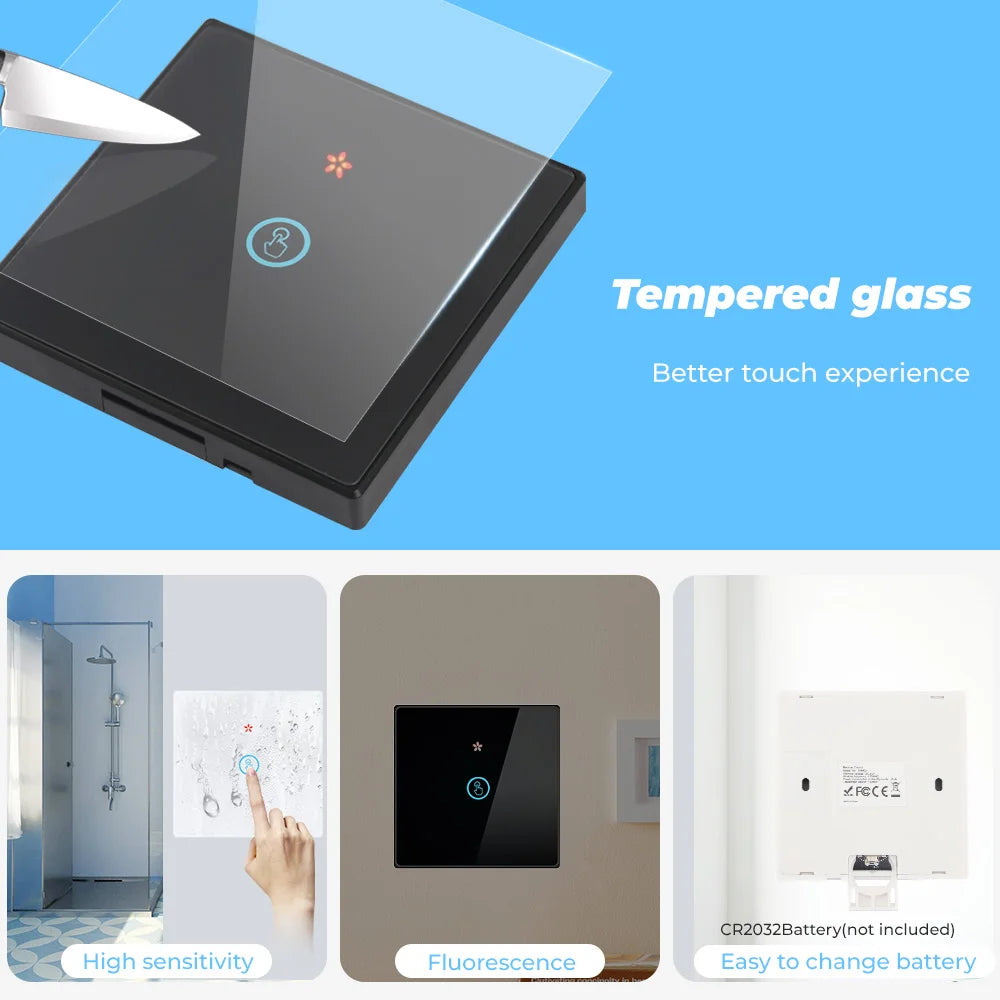 GERMA Smart Touch Light Switch with 433MHz Remote