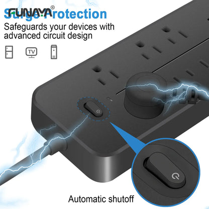 Black Power Surge Protection Plug