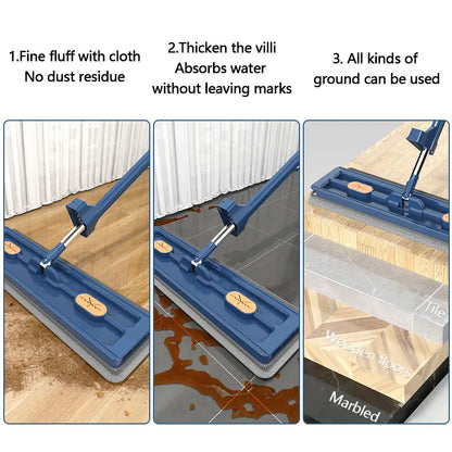 42cm Flat Mop – No Hand-Wash, Absorbent Wet &amp; Dry Cleaning Mop"