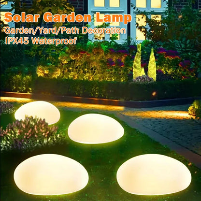 Solar Garden Lights Outdoor, Waterproof Solar Powered Stone Light，Outdoor Landscaping lights for Garden Pathway Yard Lawn light