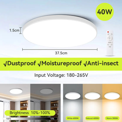 Smart Ceiling Lamp Remote Control Dimmable Living Room LED Chandelier Interior Decor Ceiling Lights For Kitchen Bedroom Lustre