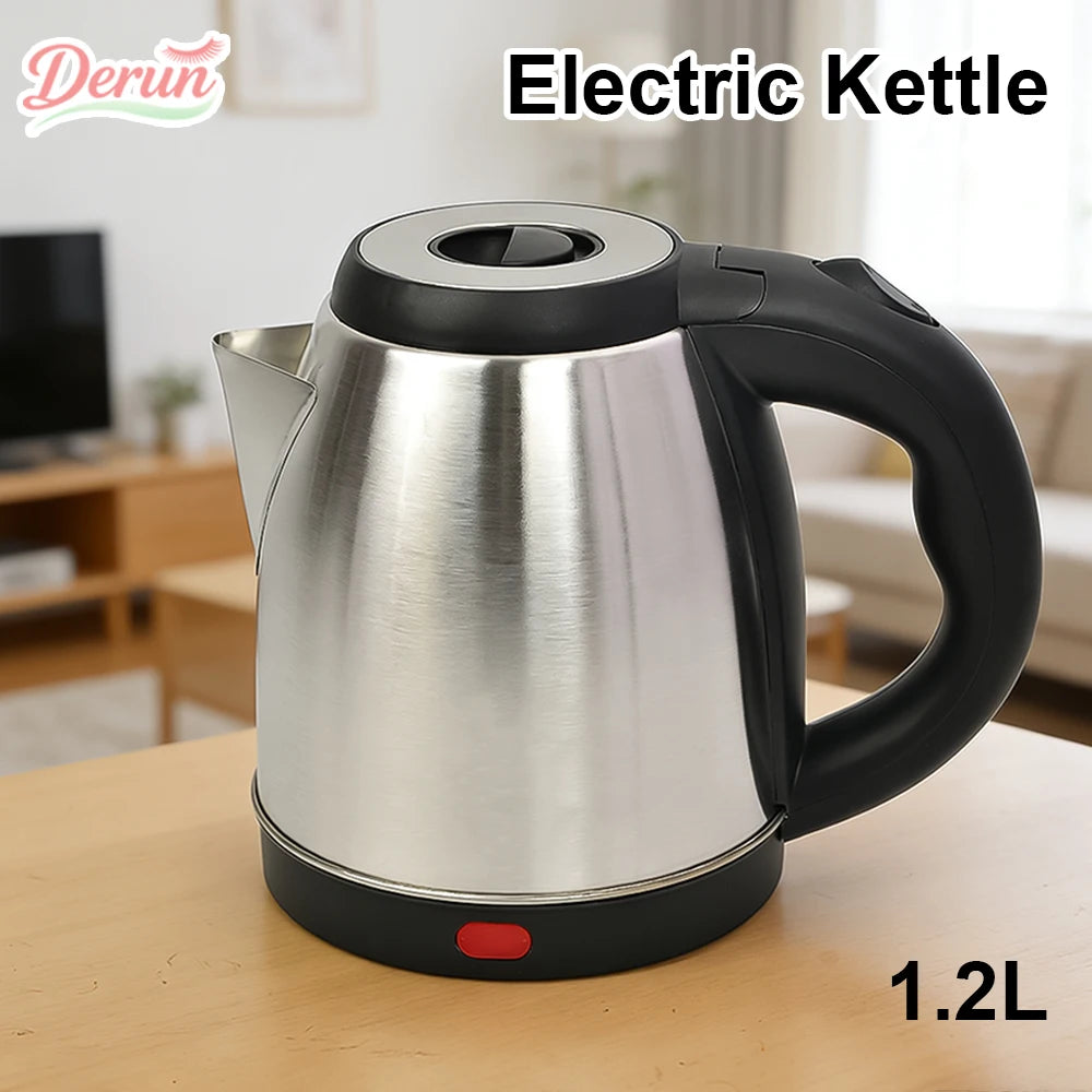 1.2L Electric Kettle  AStainless Steel Auto Shut Off Anti-dry Burning Fast Heating Water Heater for Kitchen Daily Use