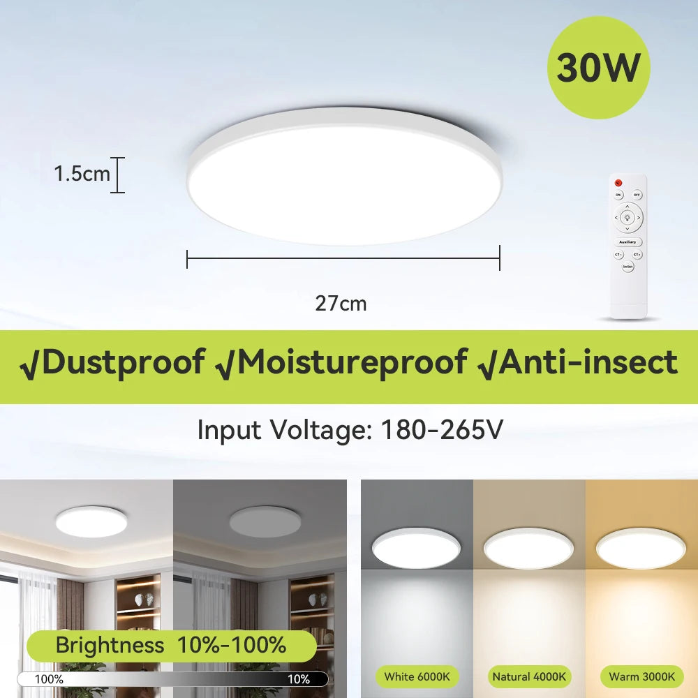 Smart Ceiling Lamp Remote Control Dimmable Living Room LED Chandelier Interior Decor Ceiling Lights For Kitchen Bedroom Lustre