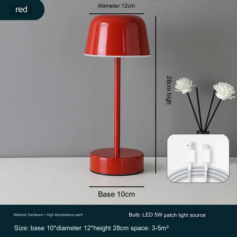 Modern Table Lamp Mushroom Metal Table Lights Art Design For Kid Room Minimalist Cute Portable Lighting Fixtures Bedside Lamp