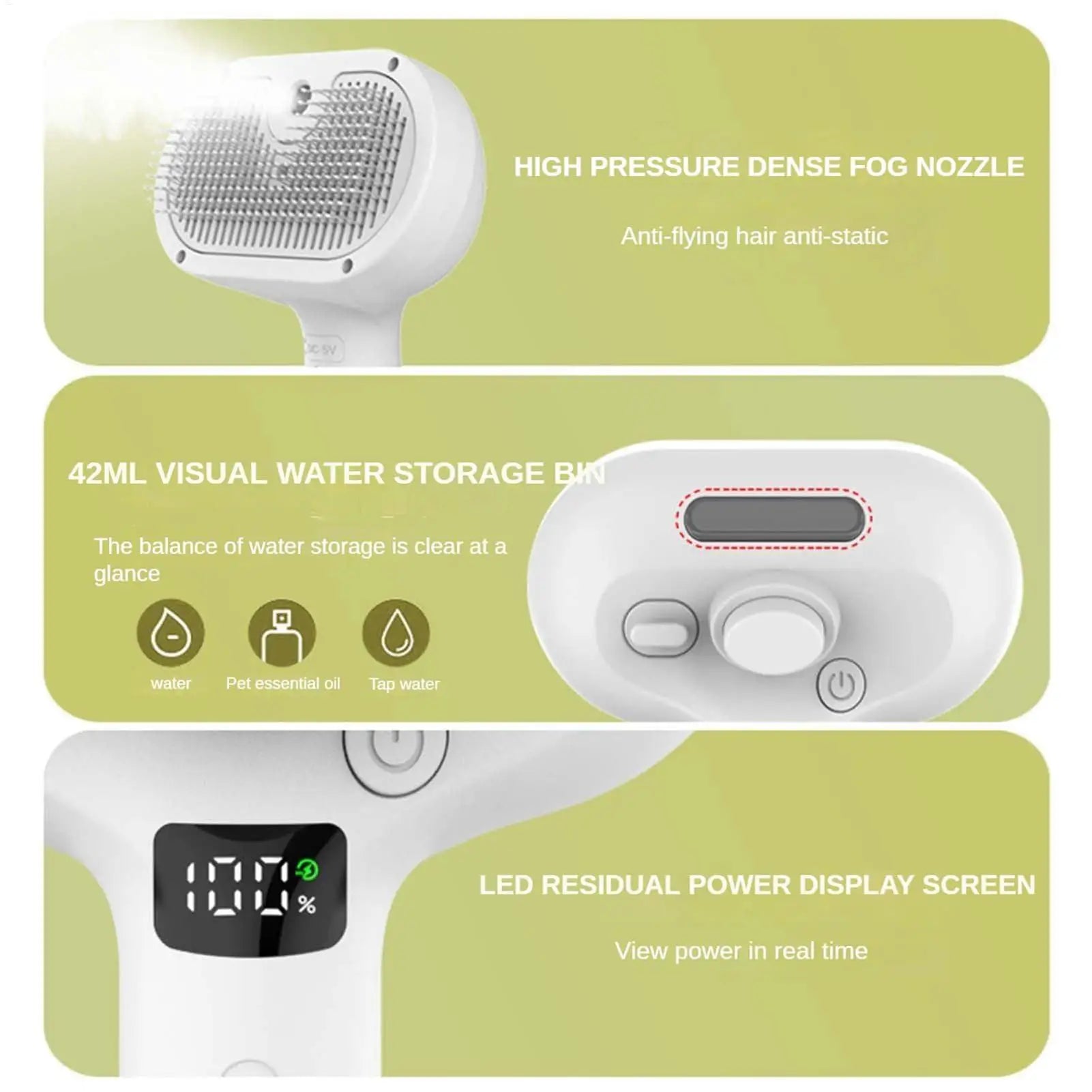 Pet Hair Remover Spray &amp; Grooming Comb –