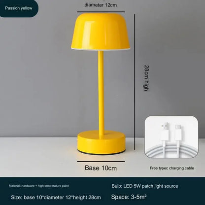 Modern Table Lamp Mushroom Metal Table Lights Art Design For Kid Room Minimalist Cute Portable Lighting Fixtures Bedside Lamp