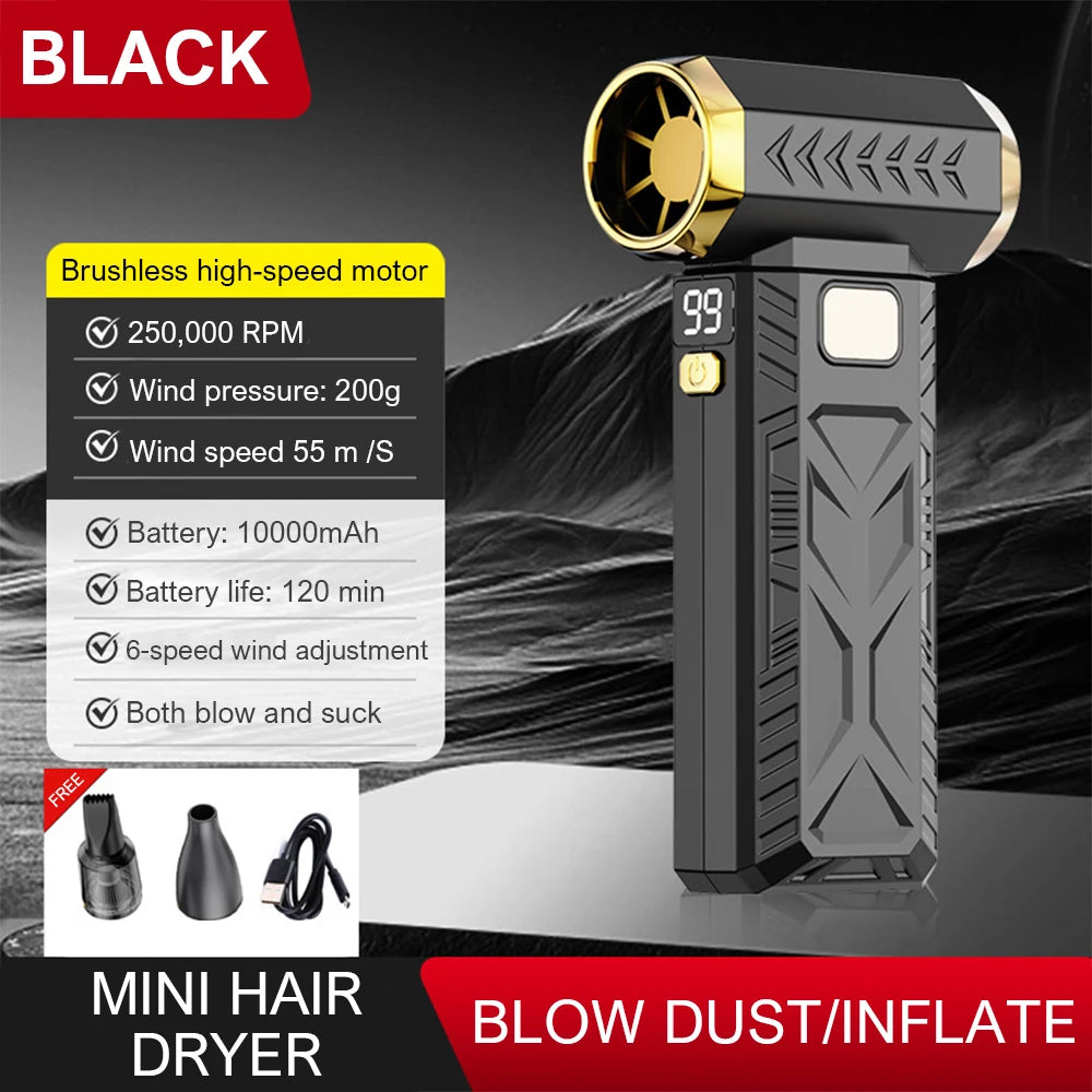 160,000RPM Super Powerful Air Blower – 2-in-1 Vacuum &amp; Blower, Brushless Turbo"