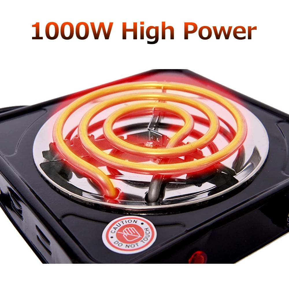 1000W 200-1000℃ Electric Furnace Household Disc Burner Portable Hot Plate Mosquito Incense Furnace Kitchen Charcoal Stove