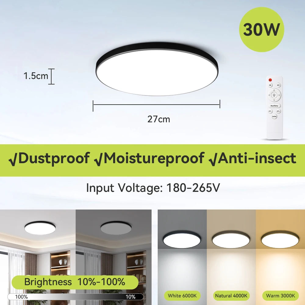 Smart Ceiling Lamp Remote Control Dimmable Living Room LED Chandelier Interior Decor Ceiling Lights For Kitchen Bedroom Lustre