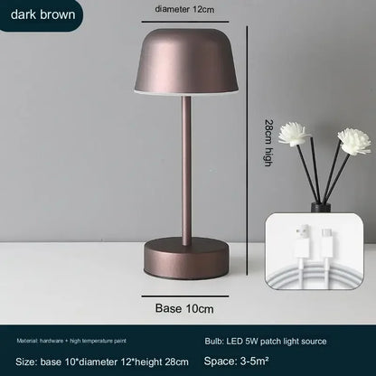 Modern Table Lamp Mushroom Metal Table Lights Art Design For Kid Room Minimalist Cute Portable Lighting Fixtures Bedside Lamp
