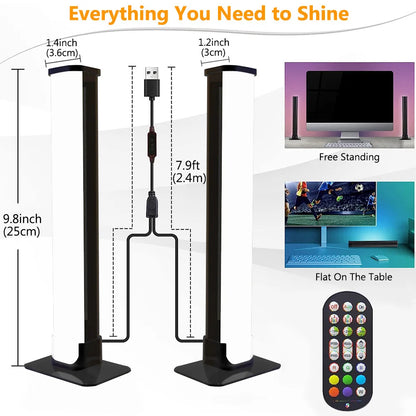 Smart LED Light Bars RGB Smart 16 Colour TV Backlights Remote Music Sync Gaming Lights Rhythm Ambient Pickup Lamp Mood Lighting