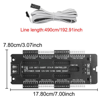 Stair Light Controller Kit 32 Channels LED Motion Sensor DC 12V 24V Adjustable Brightness For Stairs Flexible Strip