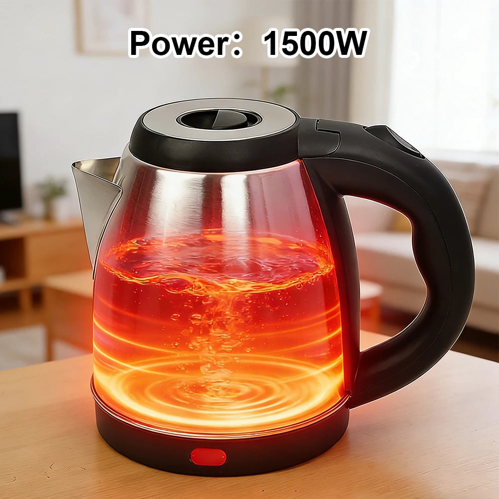 1.2L Electric Kettle  AStainless Steel Auto Shut Off Anti-dry Burning Fast Heating Water Heater for Kitchen Daily Use
