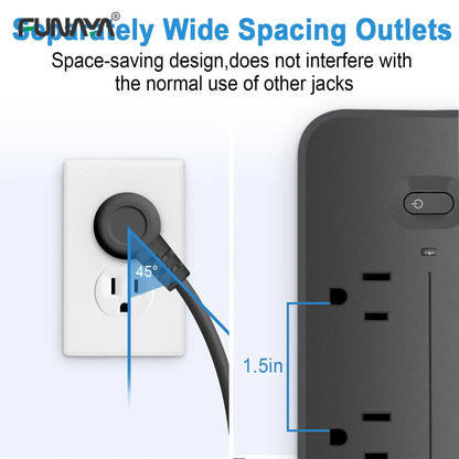 Black Power Surge Protection Plug